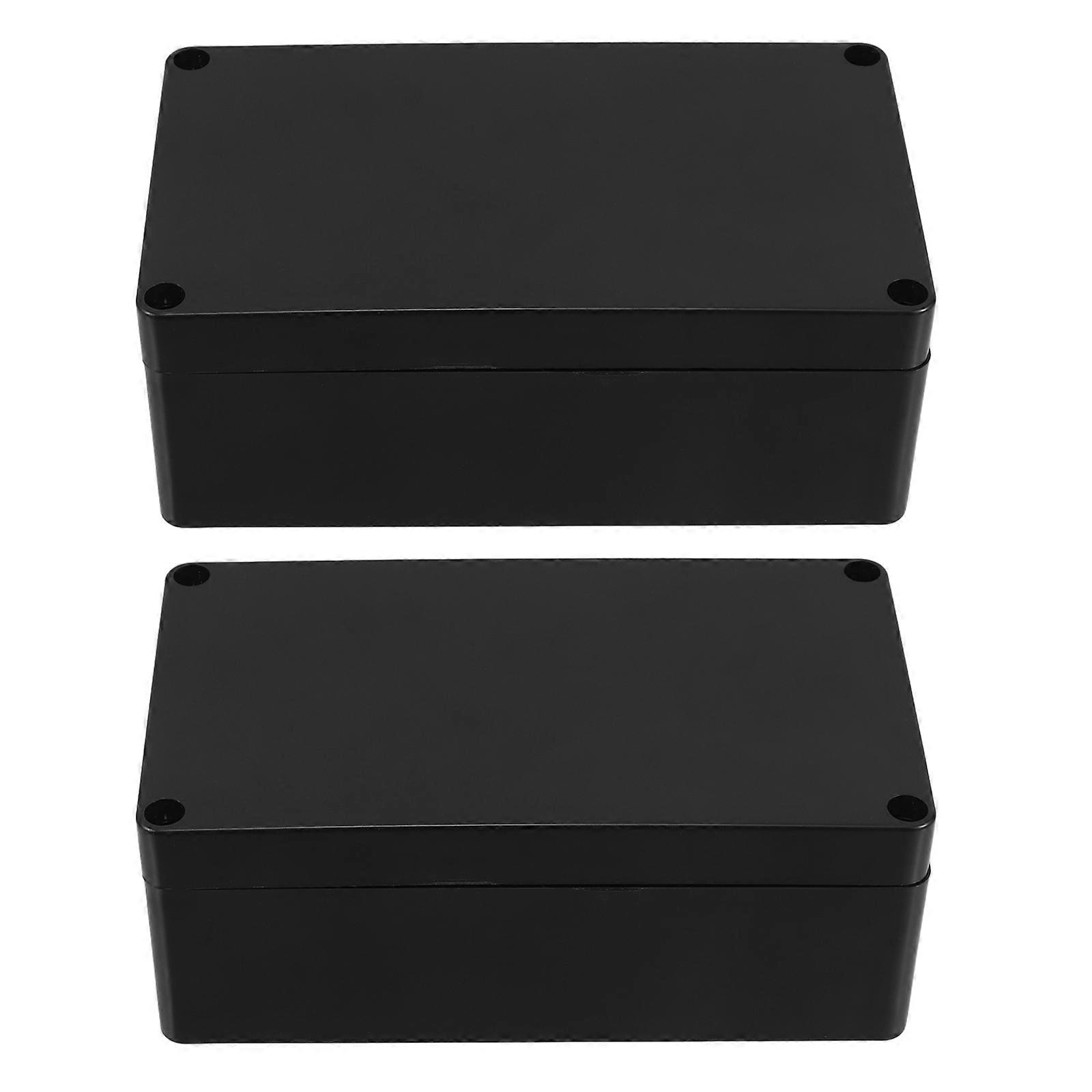 Black ABS Electrical Box for Outdoor Junction Power Connections 2Pcs