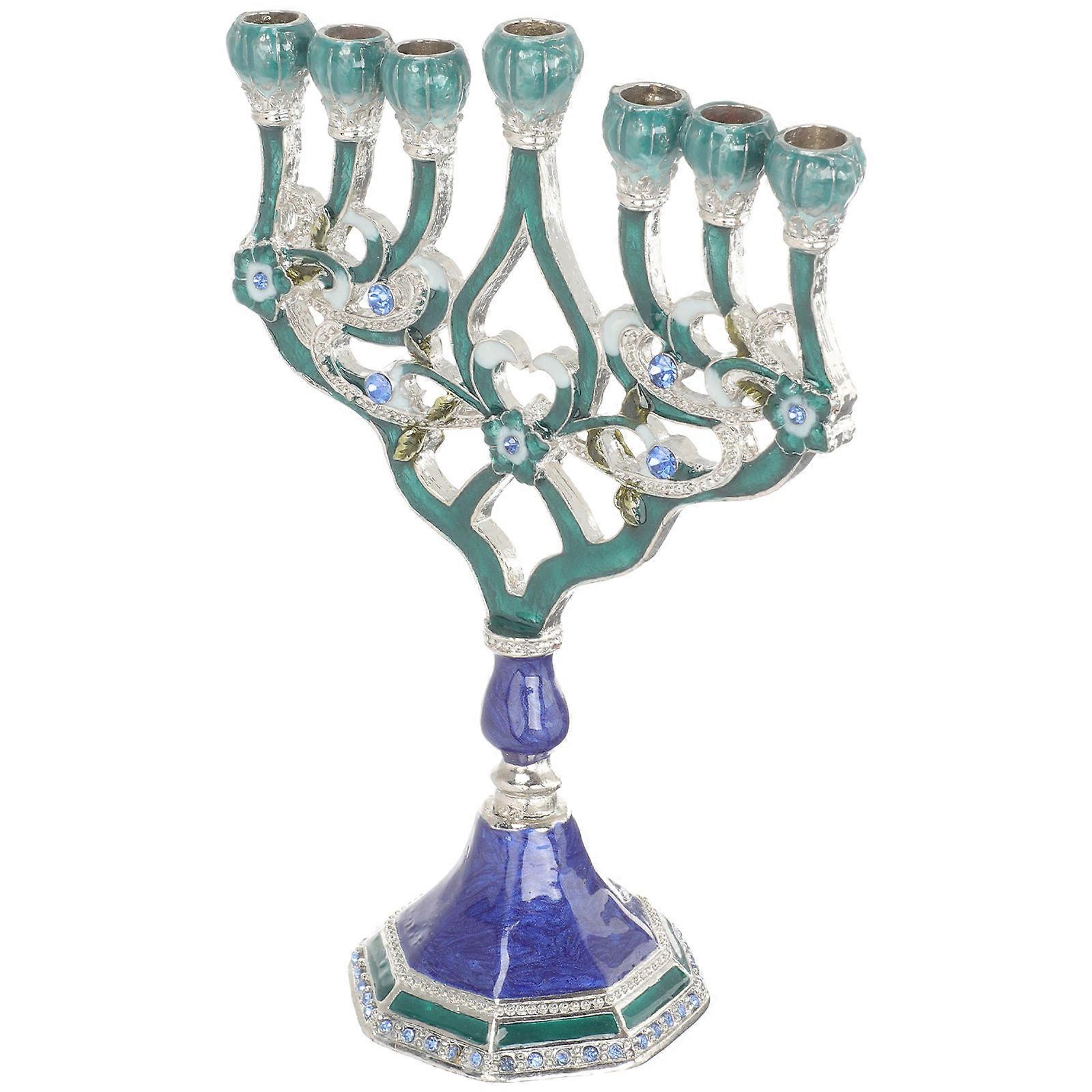 Candlestick Holders Jewish 7 Branches Candlestick Elegant Religious Item 1Set