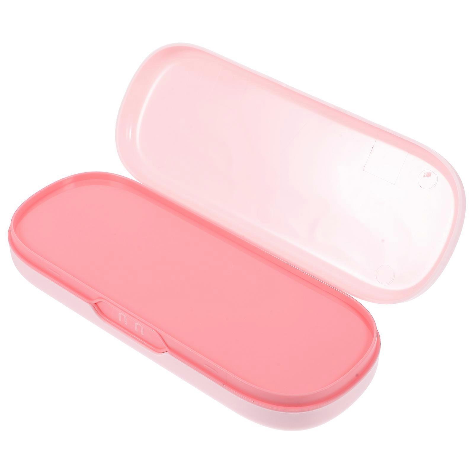 Pencil Box Double-Layer Container for Storage Adorable Pink Plastic