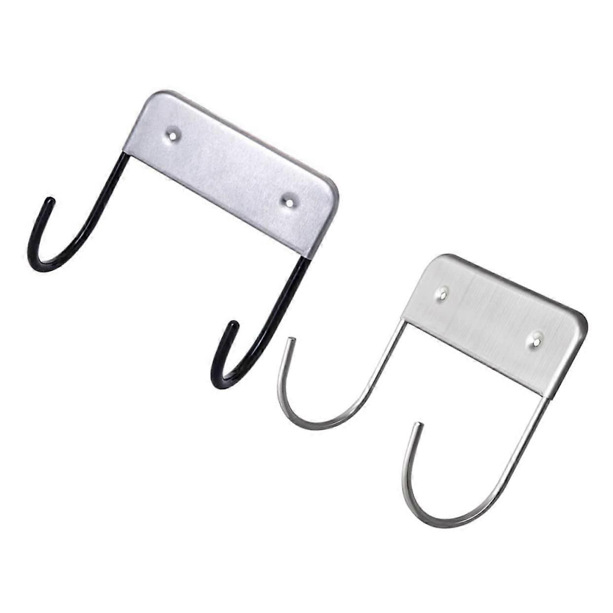 2pcs Wall Mounted Ironing Board Holder with Dual Utility Hooks for Bathroom or Laundry Storage