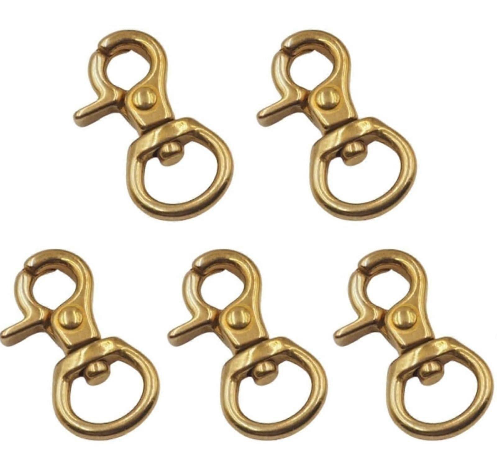 26-27 5PCS Trigger Snap Hooks, Solid Brass Swivel Trigger Keycha Lobster Claw Clasp Clips