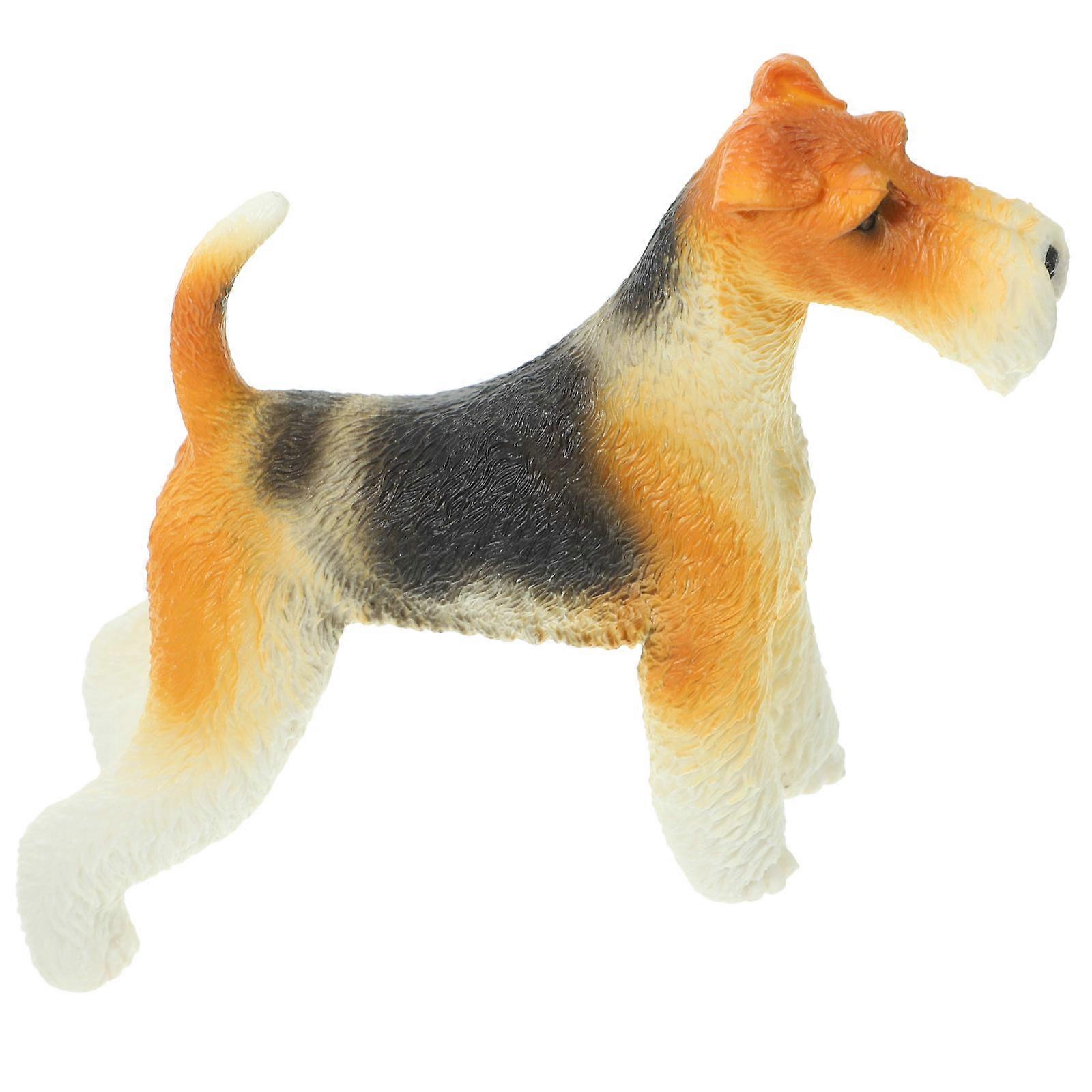 Hunting Fox Dog Model for Decor Realistic Plastic Sculpture