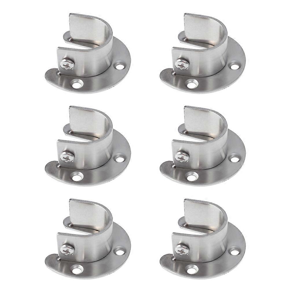 18Pcs Stainless Steel Closet Pole Socket for Secure Mounting Silver U Bracket