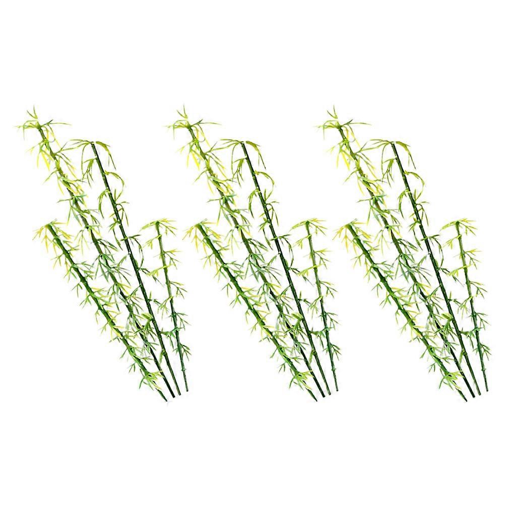 ABS Model Bamboo Trees Miniature Bamboo Trees for Display 12Pcs Scene Layout