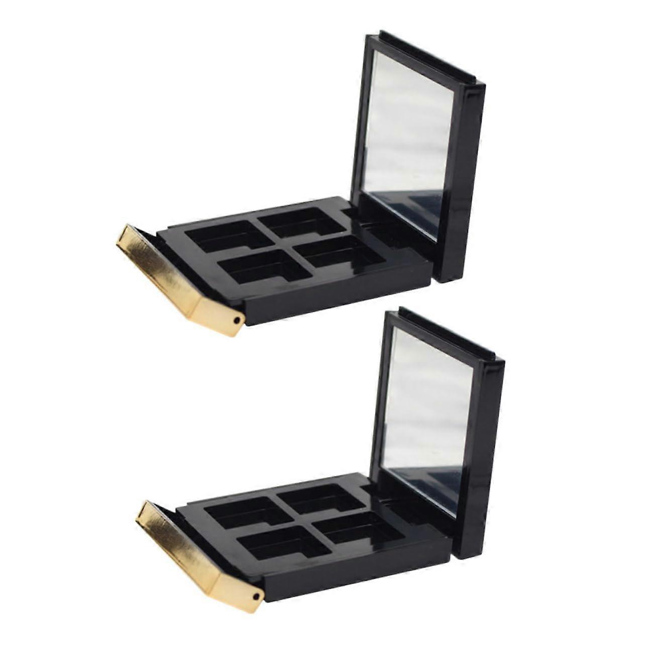 Plastic 4 Grid Eye Shadow Storage Case with DustProof Makeup Organizer Box for Travel