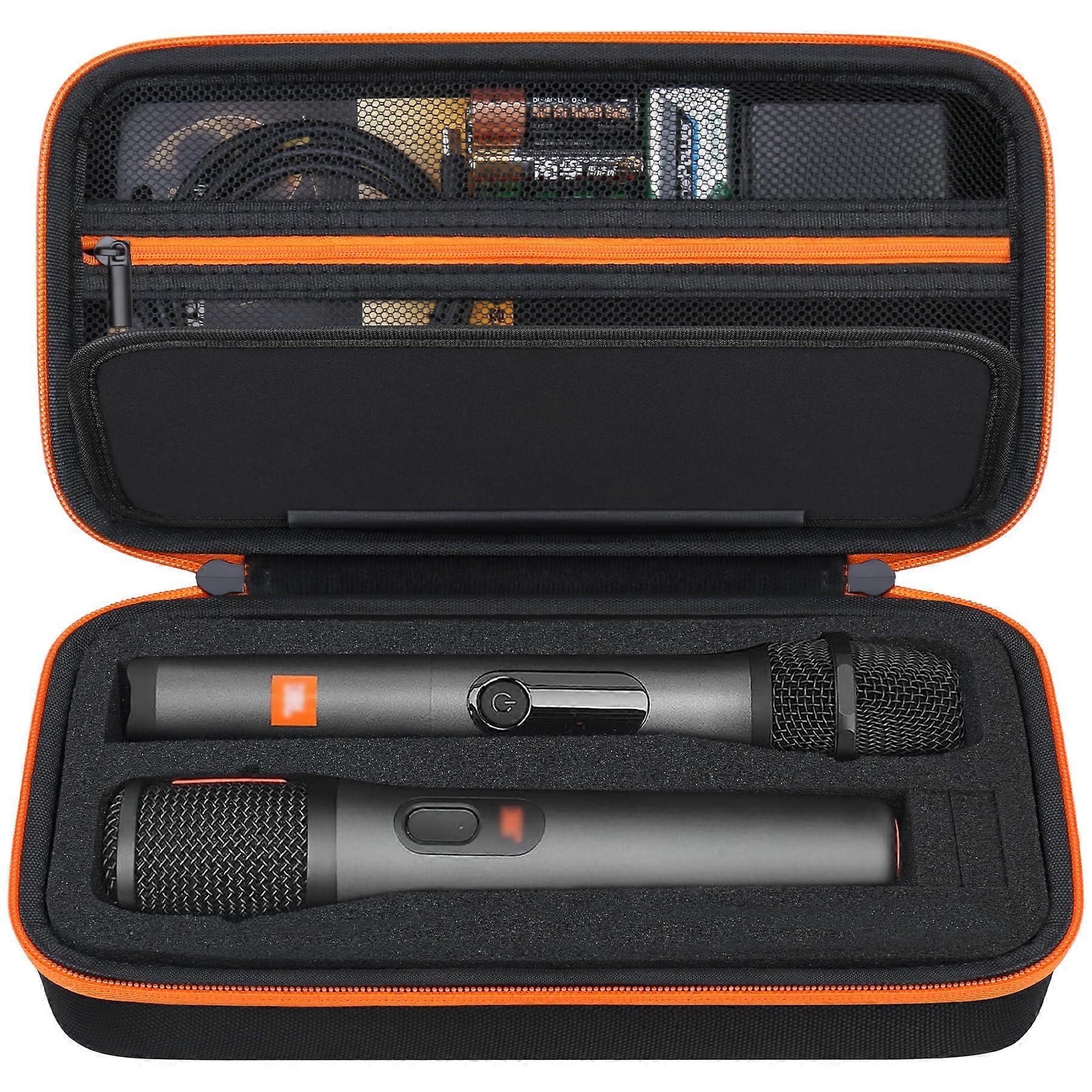 Microphone Case for JBL Wireless Two Mic System, Shockproof Hard Shell with Receiver Storage