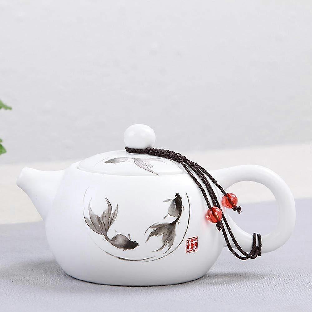 Ceramic Kung Fu Teapot Tea Infuser 180ml Matte White Spill Loose Leaf Tea Maker