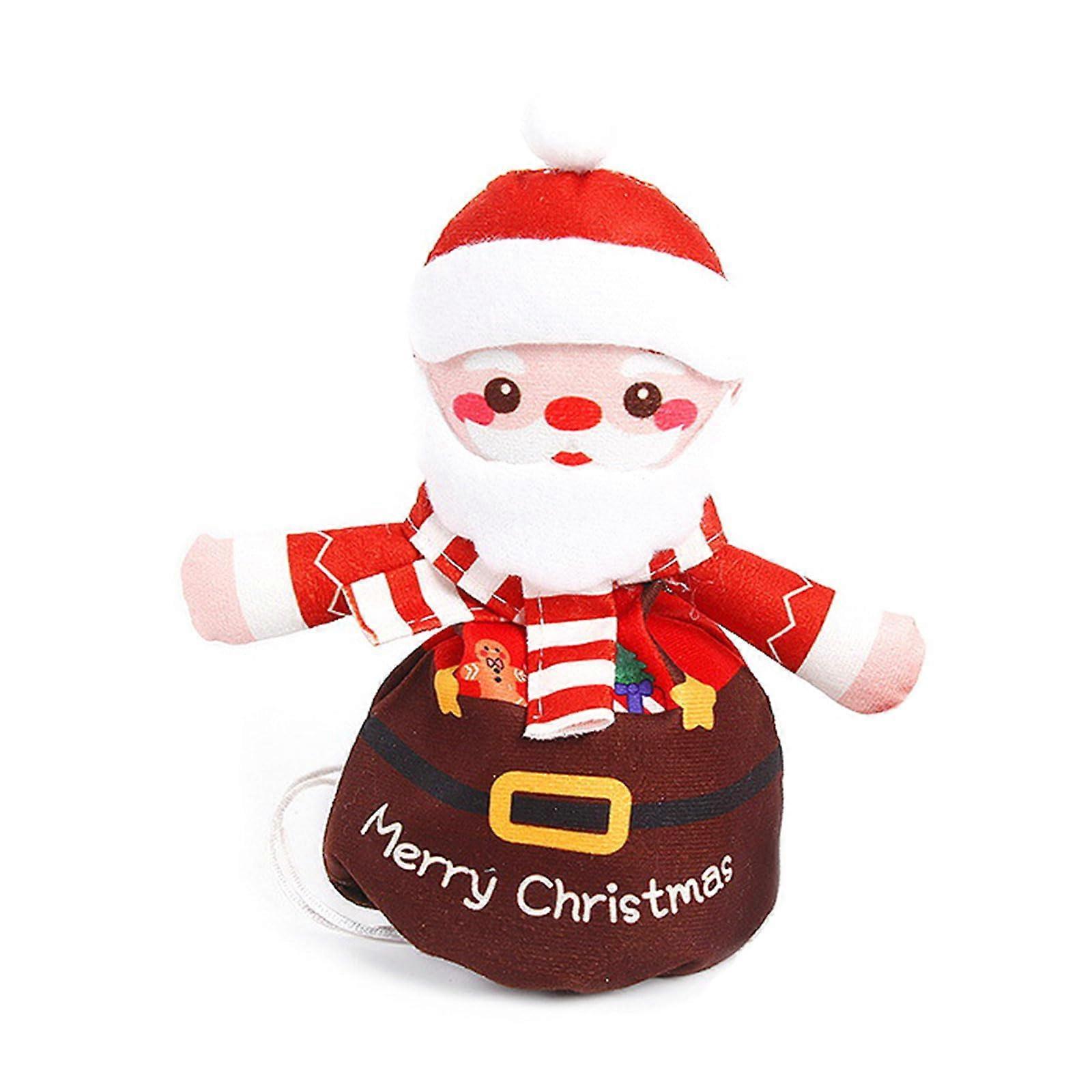 Large Reusable Christmas Drawstring Candy Gift Bag with Festive Patterns and Soft Fabric