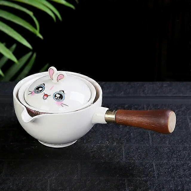 Ceramic Glass Teapot Gongfu Style 360 Rotation Automatic Single Pot Tea Brewing System