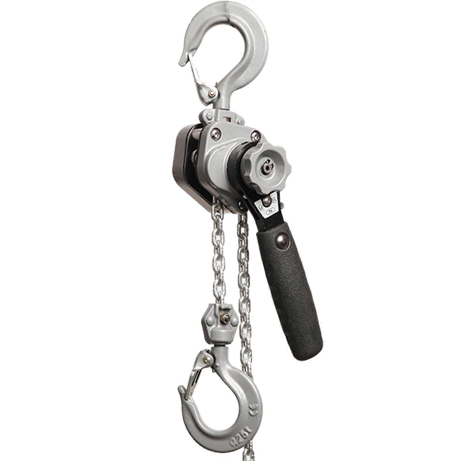 G80 Manual Lever Chain Hoist 1/2 Ton with Heavy Duty Hooks, Alloy Steel, Rubber Grip, 5ft Chain