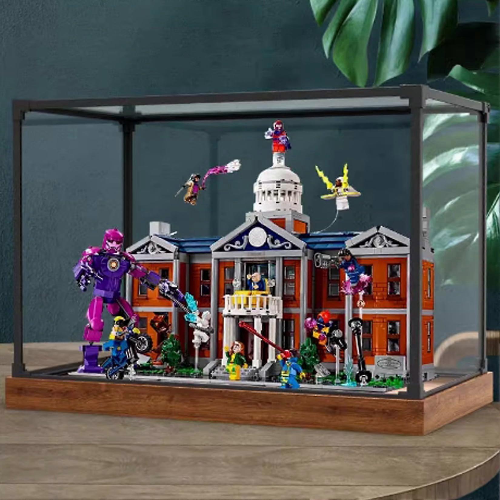 Acrylic Display Case for  76294 Model, Clear Dustproof Showcase with Wood Grain Base