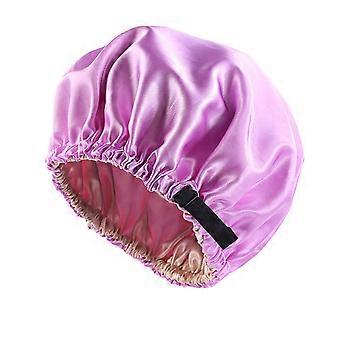 Silk Satin Hair Bonnet Extra Large Adjustable Sleep Cap for Curly Long Hair Full Coverage Purple