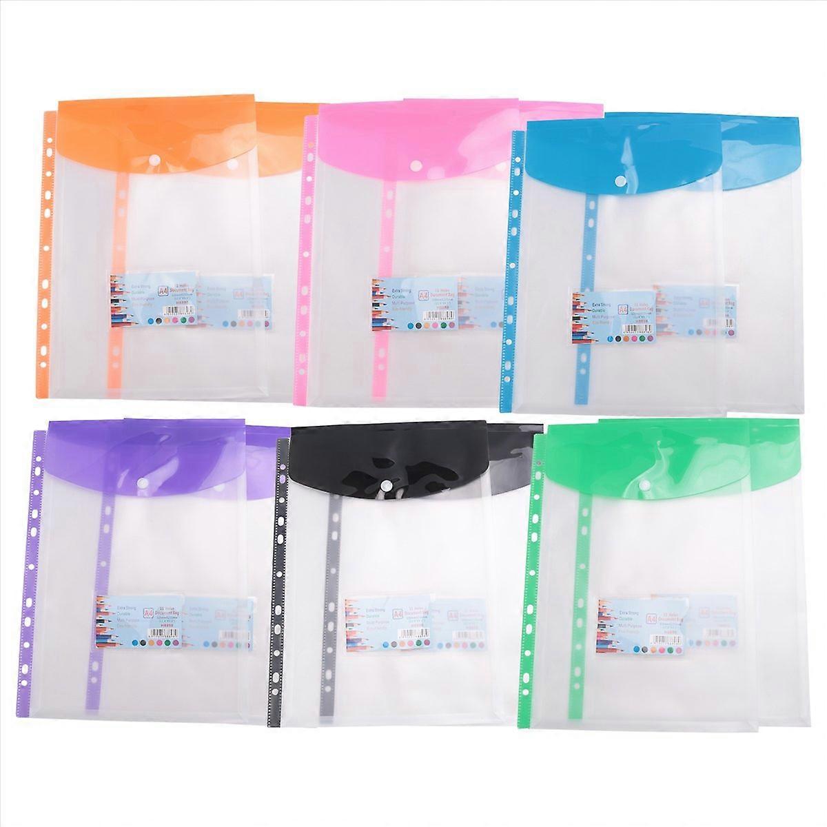 12 Pack A4 Punched Pockets Plastic Wallets