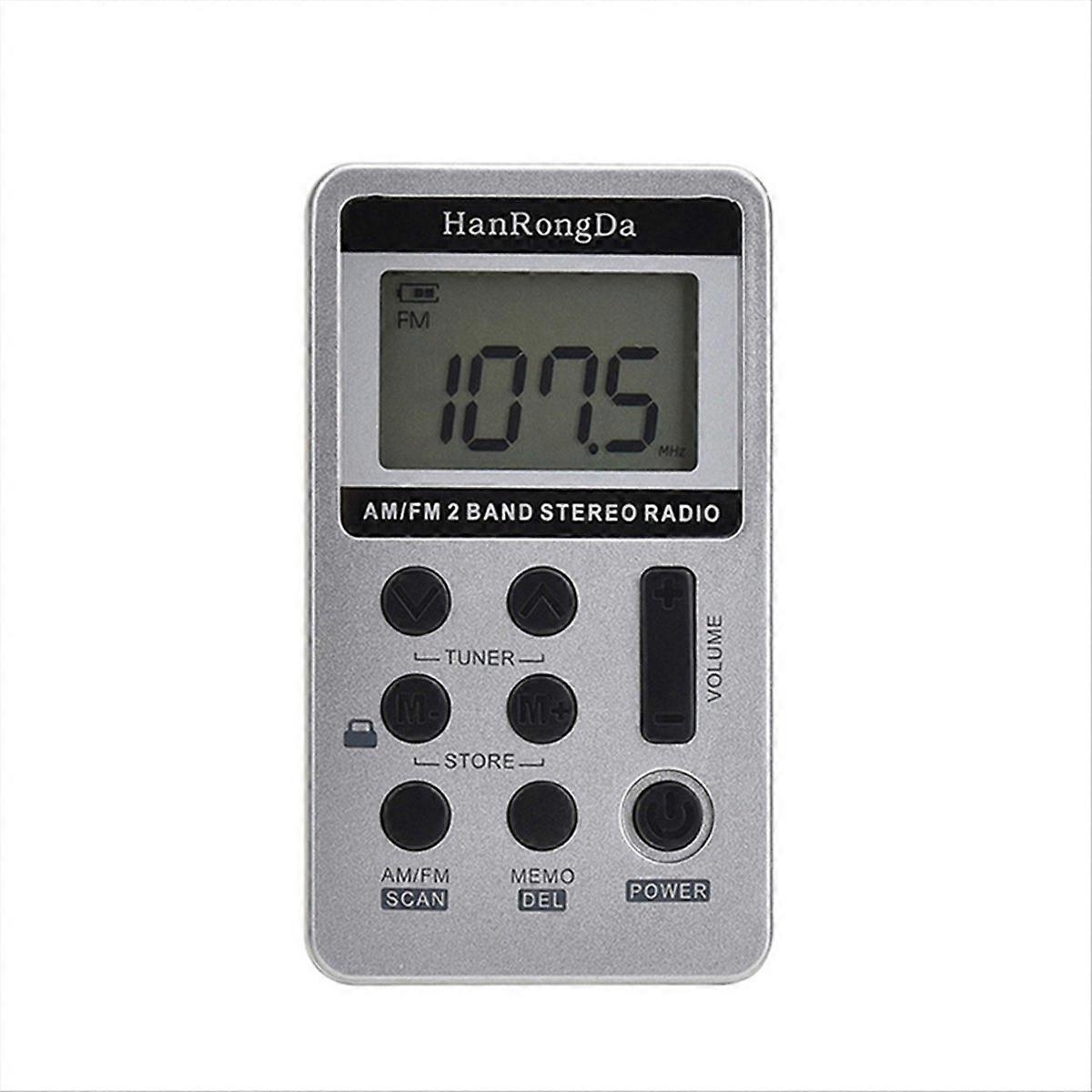 Mini rádio AM/FM com visor LCD e bateria B