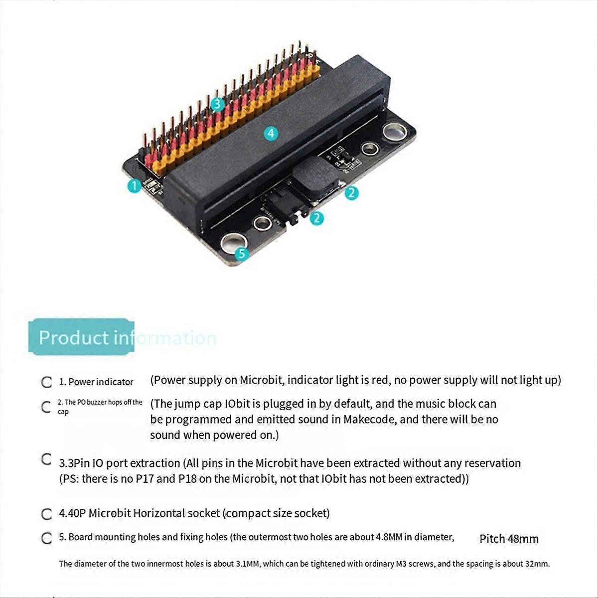 For Micro-Bit Expansion Board Bit Horizontal Io Adapter