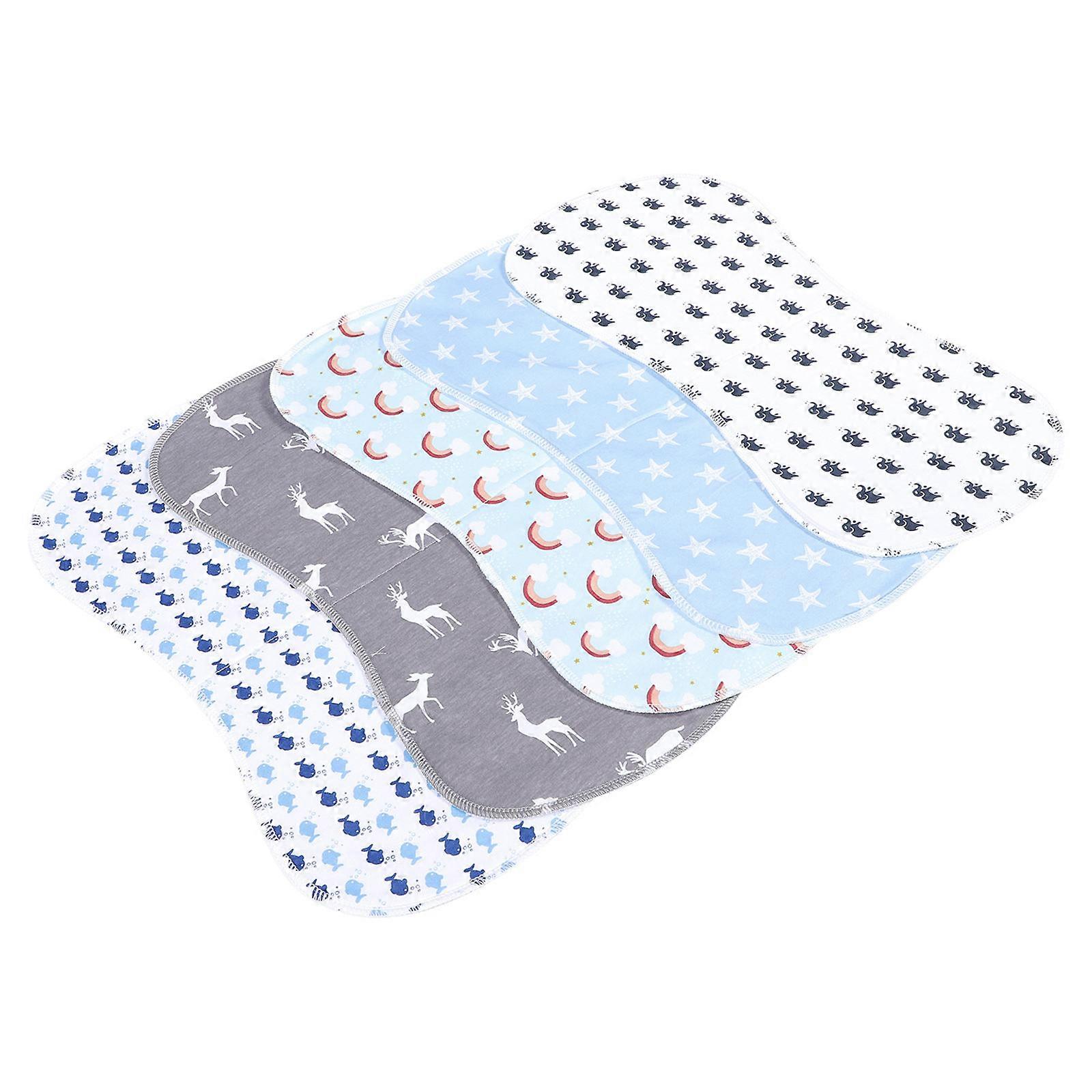 Assorted Burp Cloths for Baby Absorbent 5Pcs Double Layered