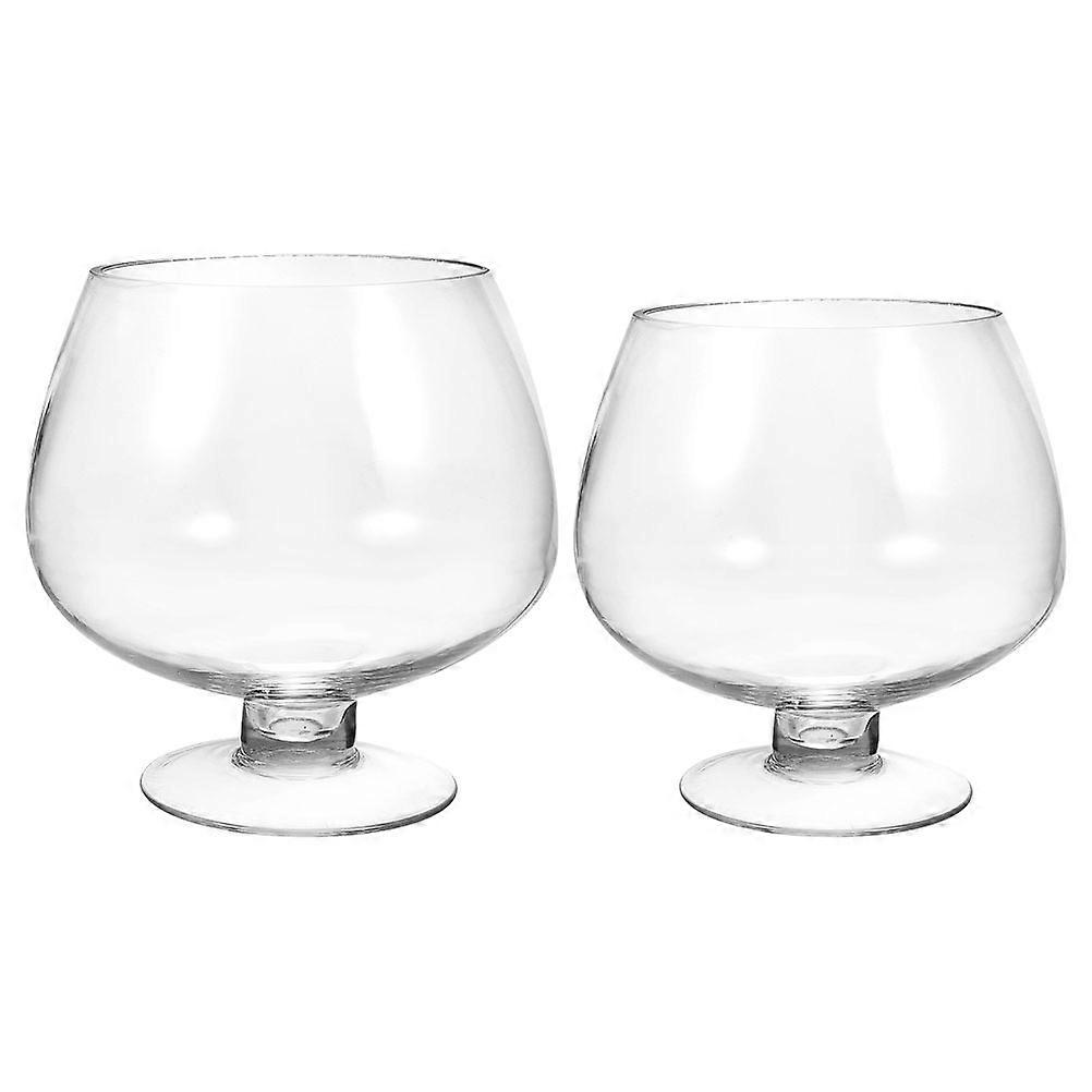 Goldfish Tank Multi-Function Glass Betta Tank for Home Use 2Pcs Clear