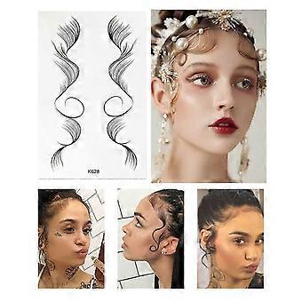 Temporary Baby Hair Tattoo Stickers 6 Types Waterproof Tattoos Body Makeup for Women Curly Hair Salon DIY Hairstyling Hair Stickers