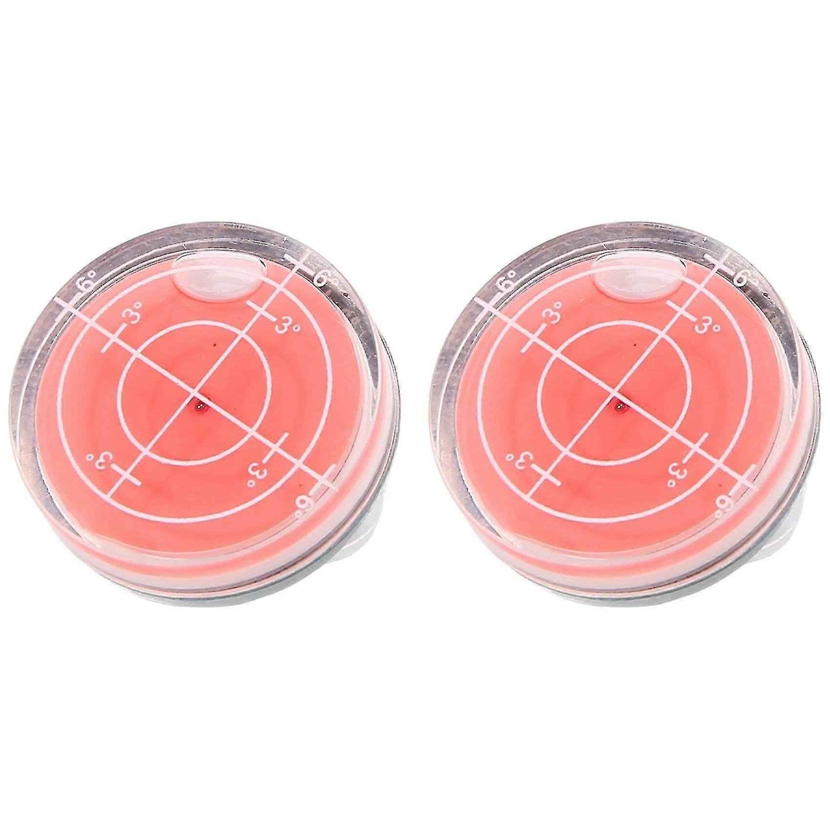 2pcs Ball Markers Hat Clip Plastic Golf Putting Aid Round Bubble Level High Precision Reader