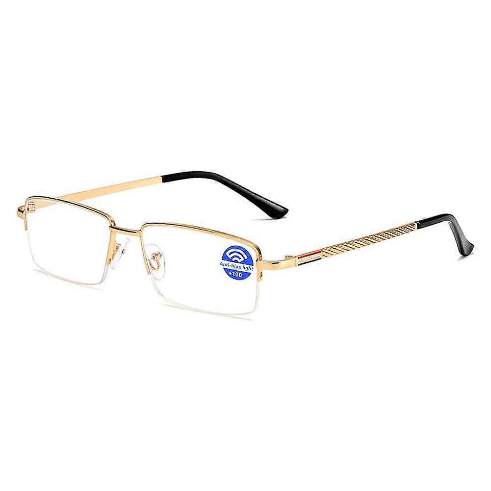 Reading Glasses Blue Light Blocking Half Frame Alloy for Clear Closeup Vision