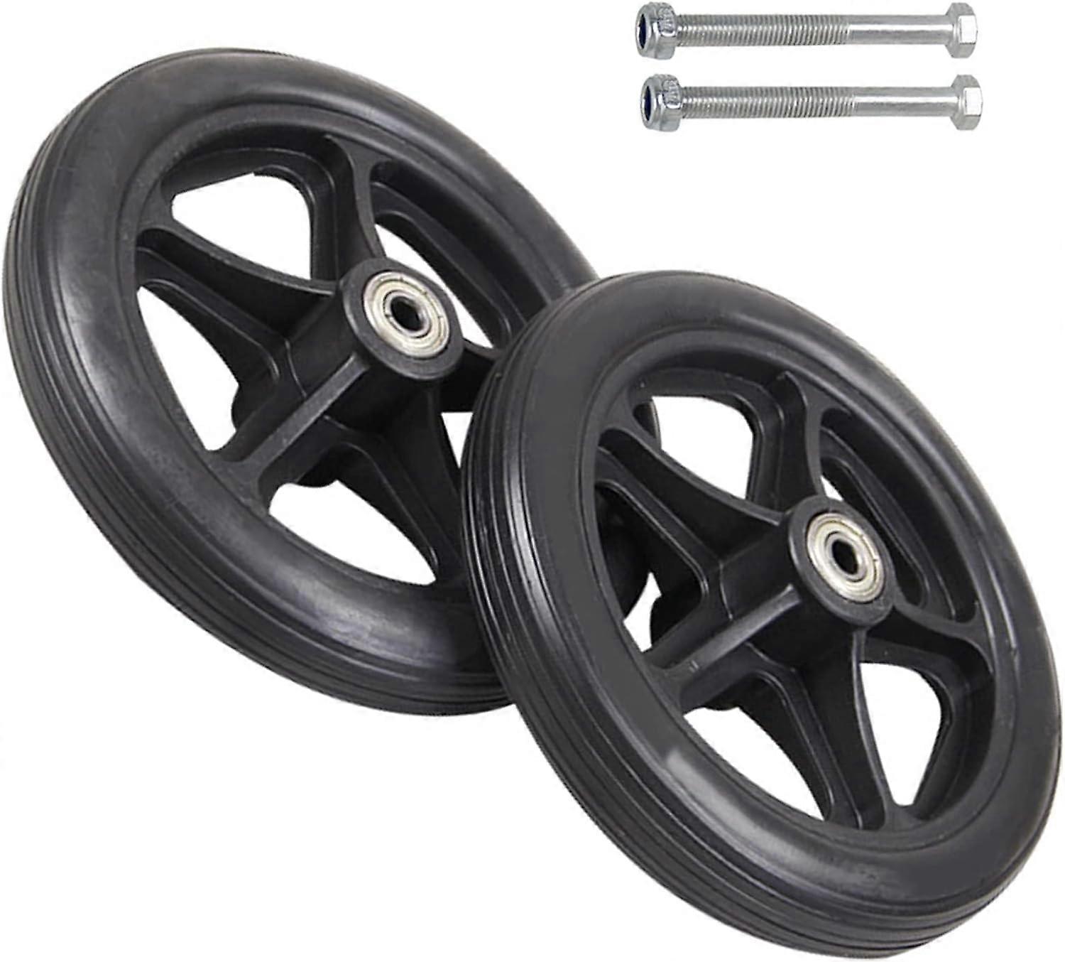6' 7' 8' Wheelchair Replacement Wheels, Solid Rubber Front Caster for Walker, NonSlip, Quiet