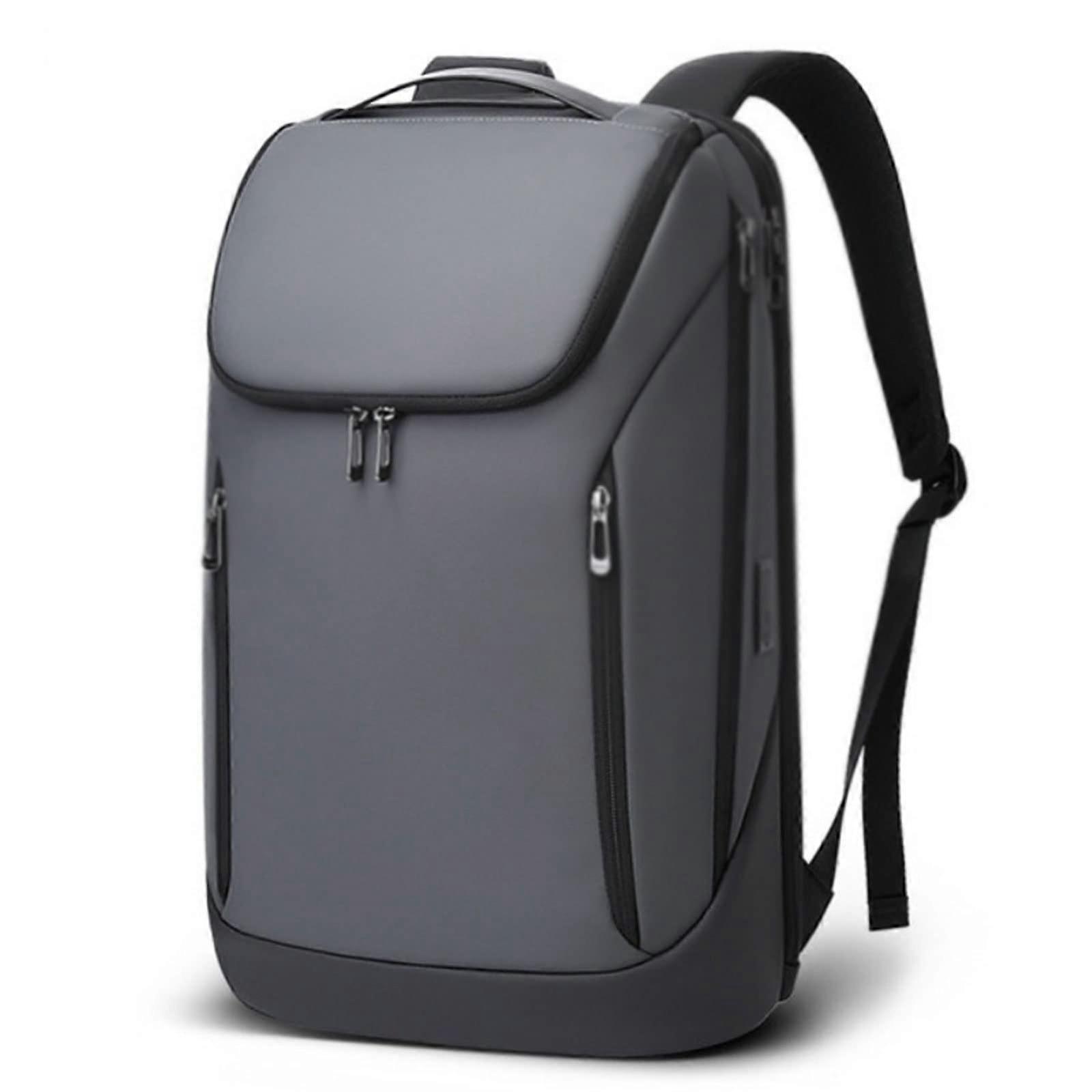 Business Laptop Backpack with USB Charging, AntiTheft Back Pocket, Shockproof Design, Gray