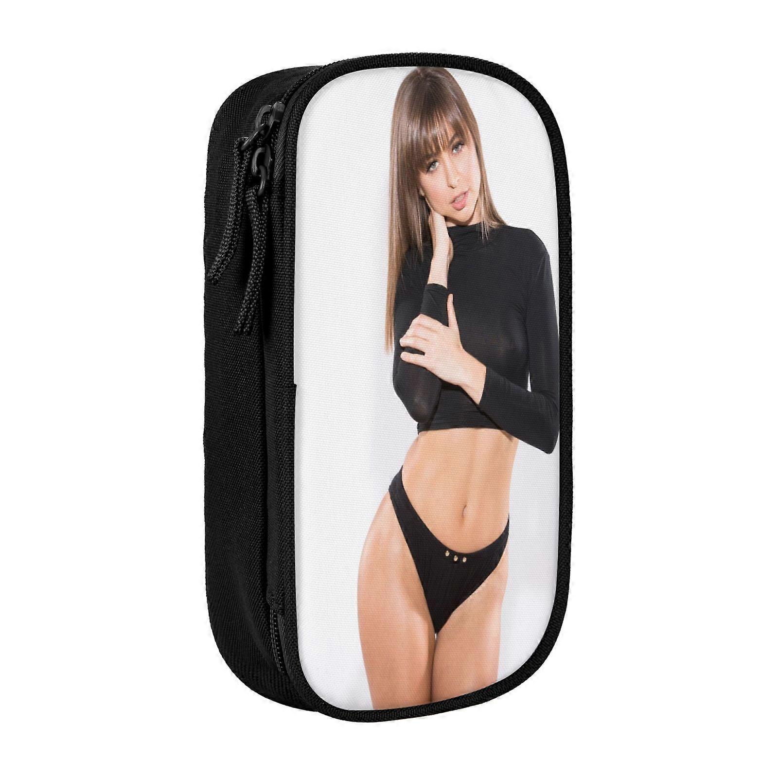 Riley Reid Pencil Case with Built-In Sharpener - All-in-One Storage for Pencils, Erasers, Rulers (School Use)