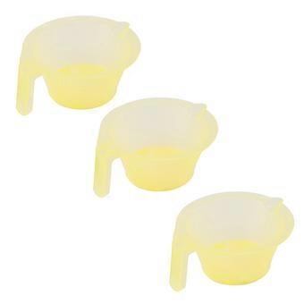 3pcs Hair Color Mixing Bowl DIY Hair Dye Hair Coloring Bowl Sturdy Hair Tint Cup with Handle for Salon Barbershop Hairdressers (Yellow)
