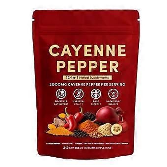 12-in-1 Kruiden Cayennepeper 240 stuks Voedingsgels & Chews -Rood/Zak