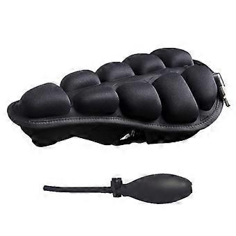 BC-203 2.0 Schwarz Fahrrad Klappkissen Sitzbezug Aufblasbarer Airbag Fahrradsitzbezug mit Pumpe, Siz