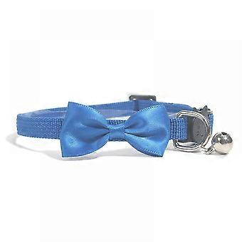 Nylon Bell Bow Pet Tie Collar Grama Lago Azul