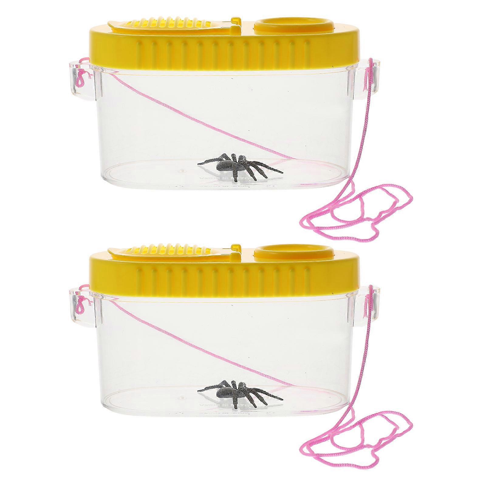 2pcs Household Insect Containers Portable Critter Boxes Magnifying Insect Boxes