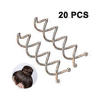 20 Spiral Hair Pins Twist Clips Round Hair Clips Hair Styling Spiral For Diy Hair Style Pins Twist Clips-Rose Gold 2026