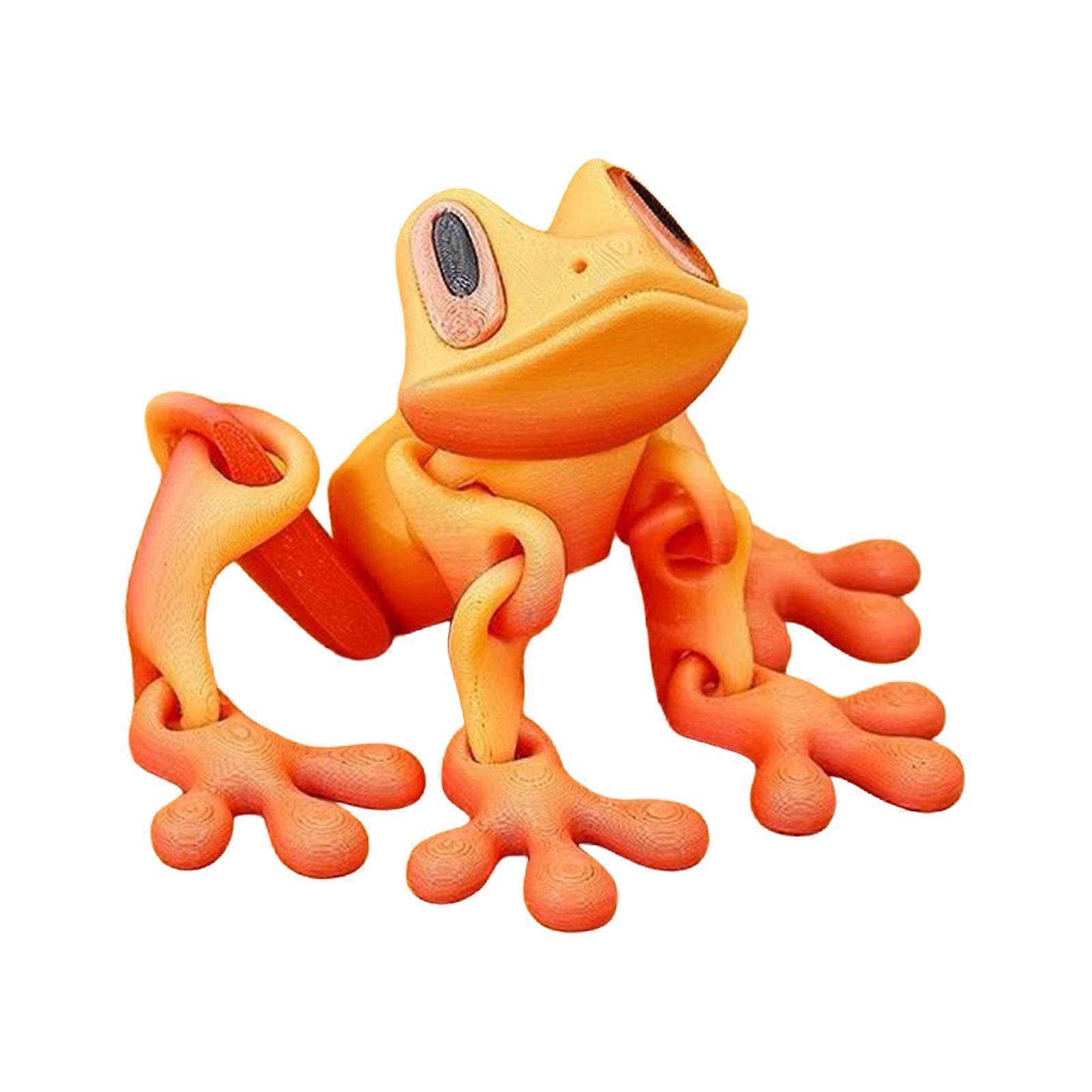 Realistic Jumping Frog Refrigerator Magnet with Movable Joints