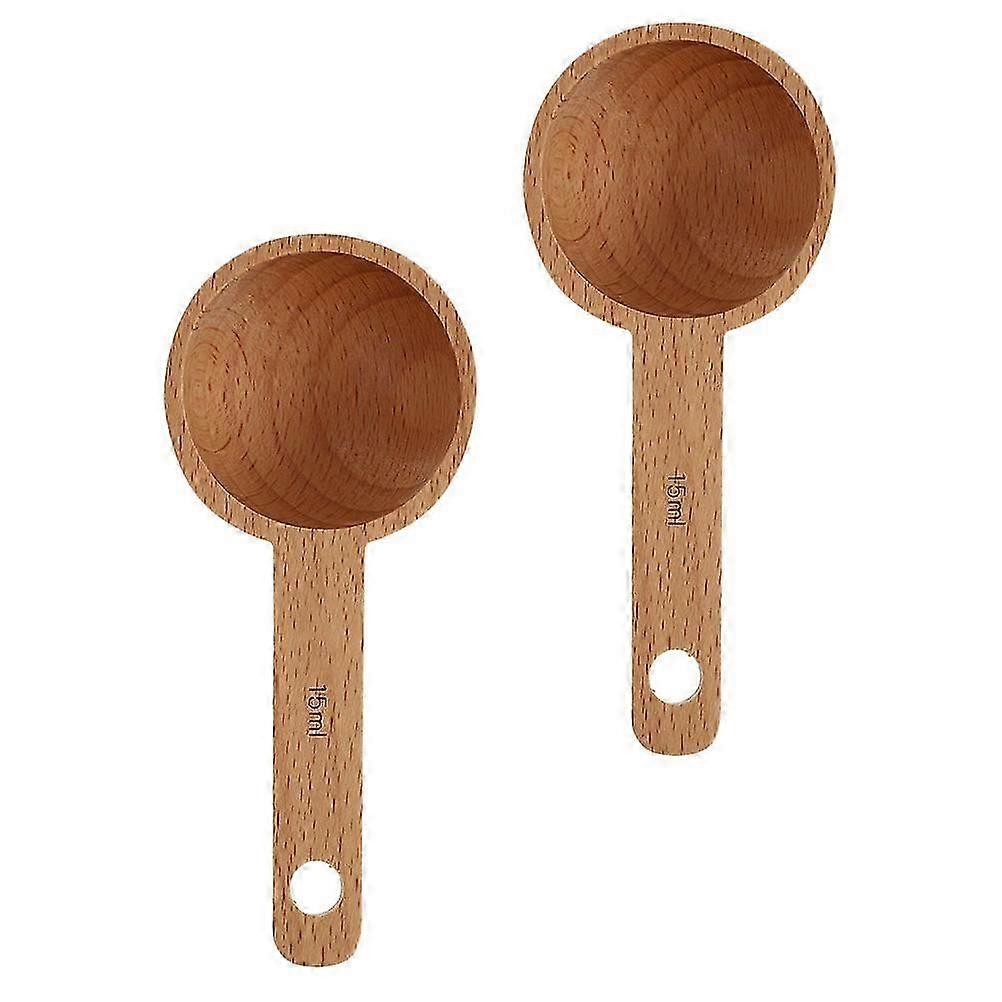 Wooden Measuring Tools Simple Design Kitchen Tools 15ml Beige 2Pcs