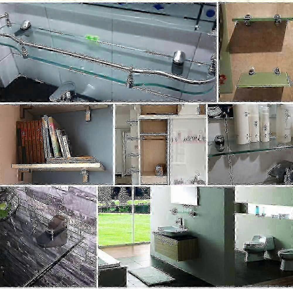 Adjustable Glass Shelf Bracket compatible with Wall Mounted Installation