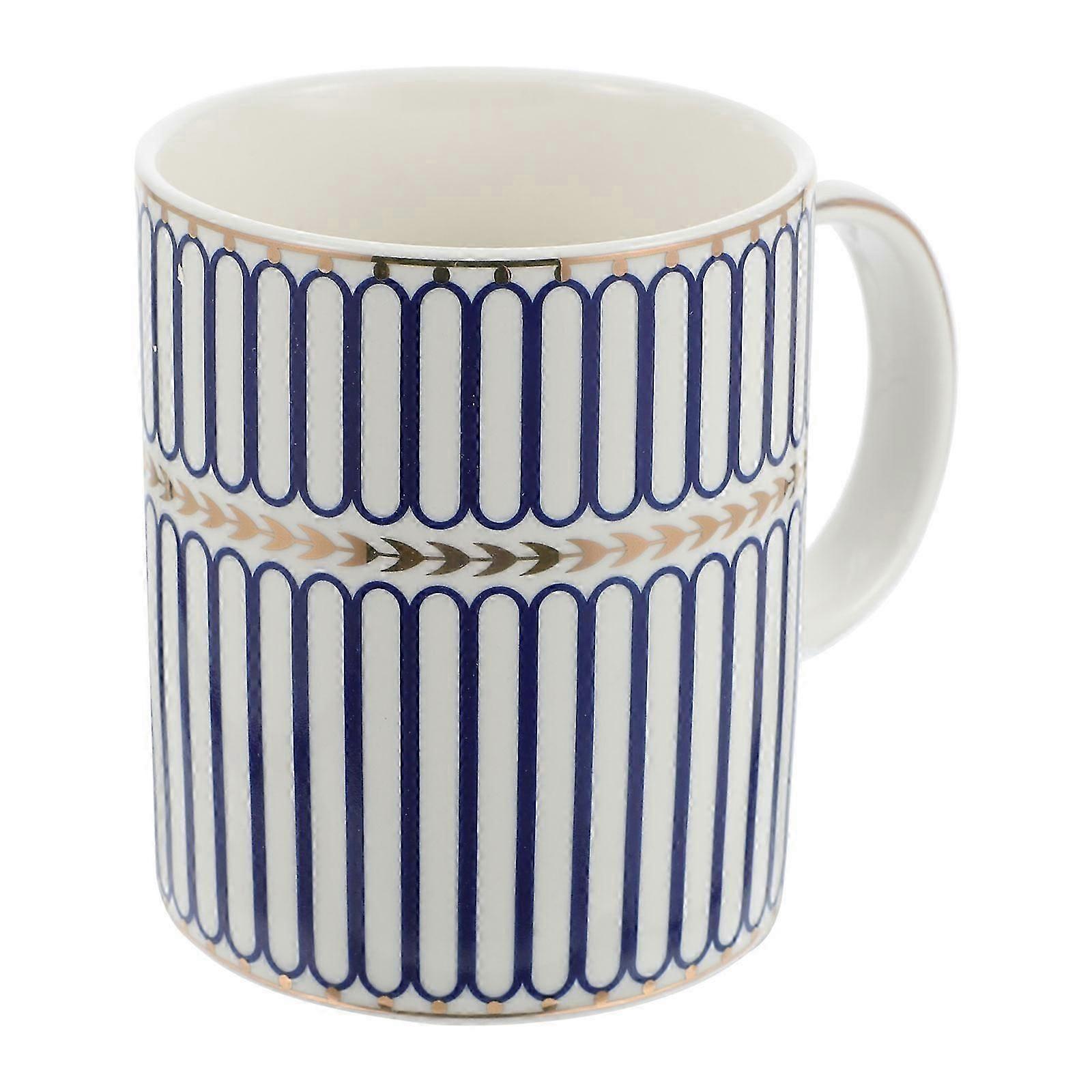 Ceramic Coffee Cup | Striped Pattern | Ceramic Material | Home Use | 380ml