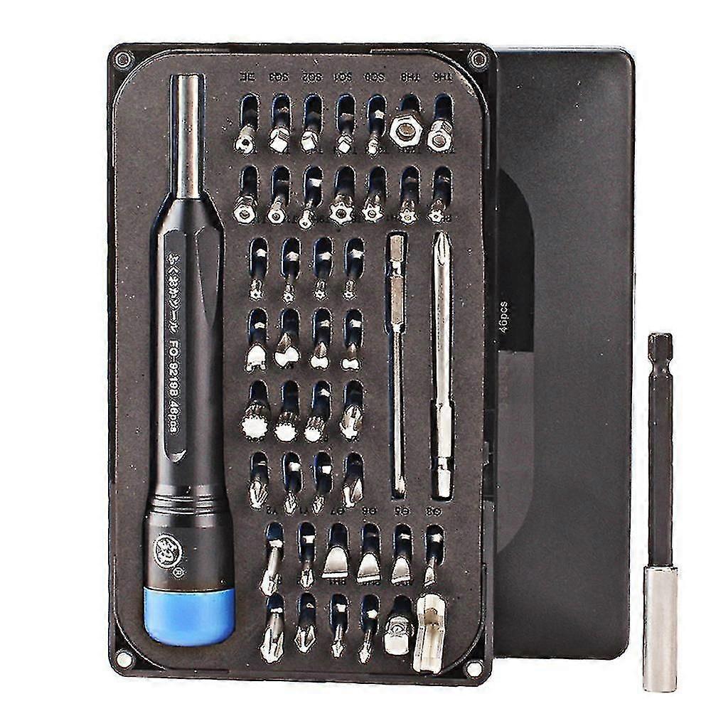Precision Bit Set, Bit Set With 46 Bits And Bit Holder, Precision Screwdriver For Smartphone, Computer, Glasses, Blue