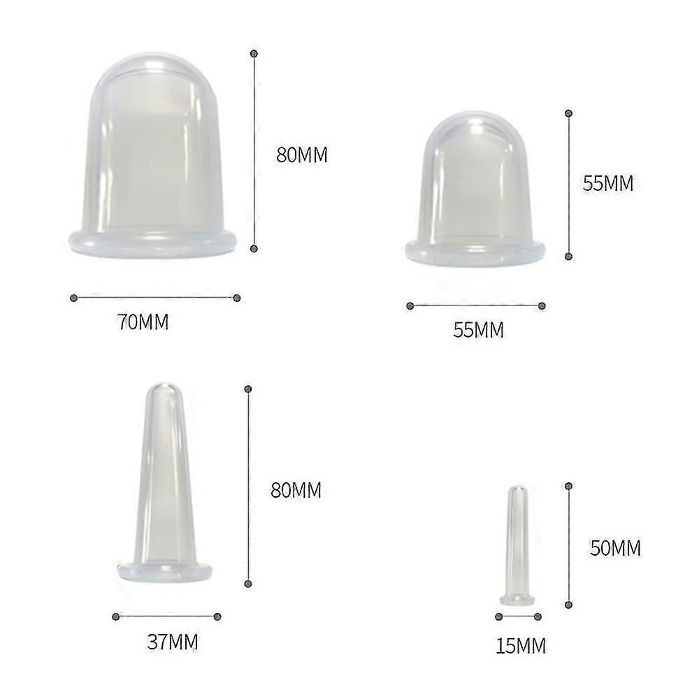 4pcs silikon vakuum cup cupping terapi sett