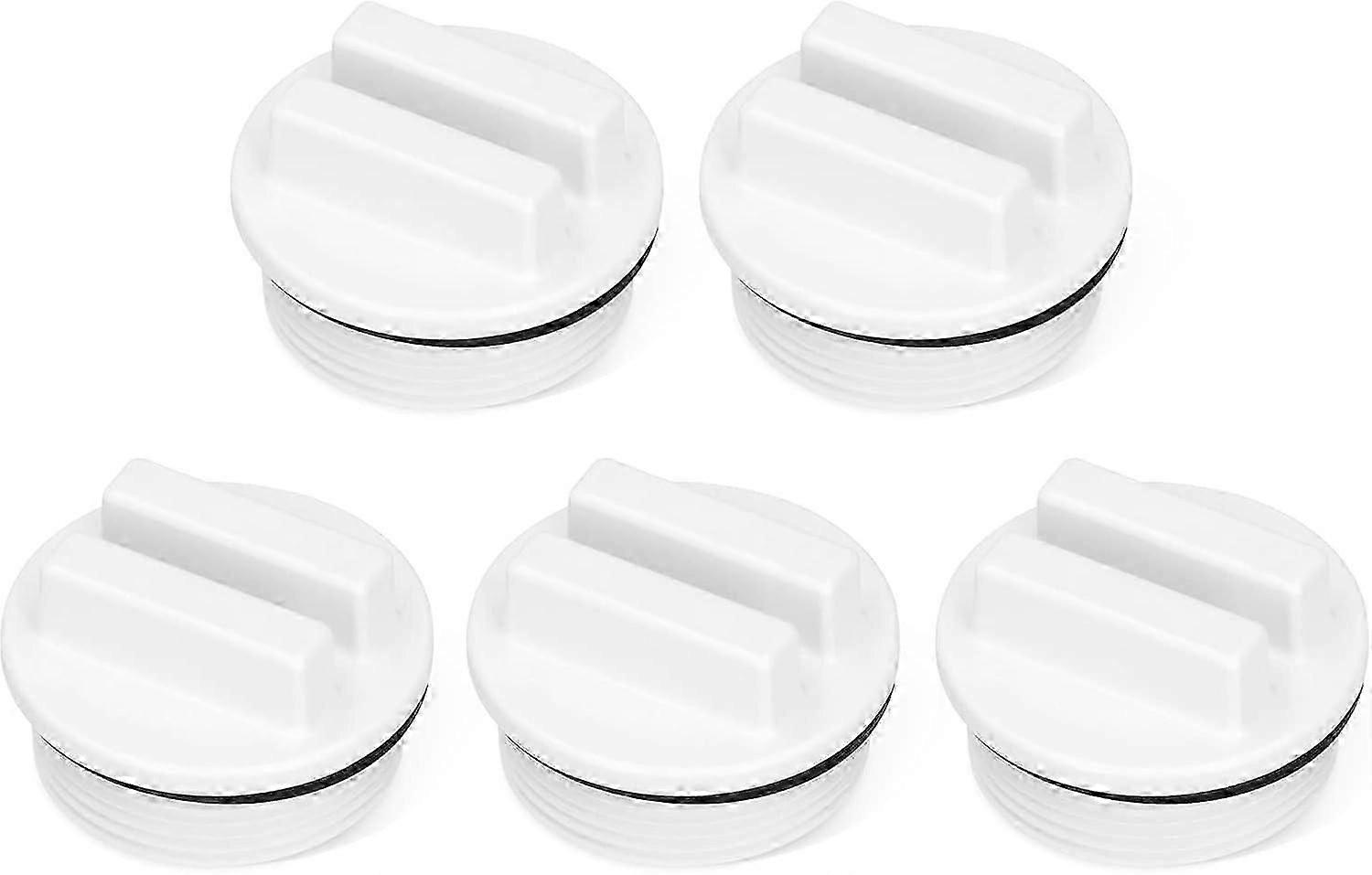 5-Pack 1.5 Inch Threaded Pool Plugs with O-Ring, Winterizing Line Closures