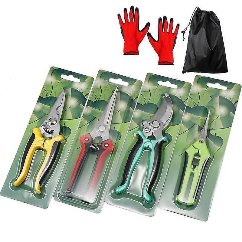 Garden Pruning Scissors Set, Garden Pruning Shears, Sharp Handheld Pruning Shears with Storage Bag and Gloves
