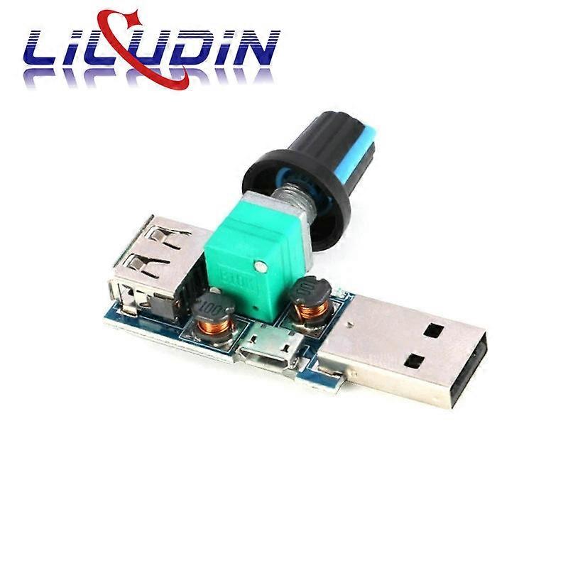 USB Fan Speed Controller with Stepless Control, 5V Micro-USB Input, Noise Reduction