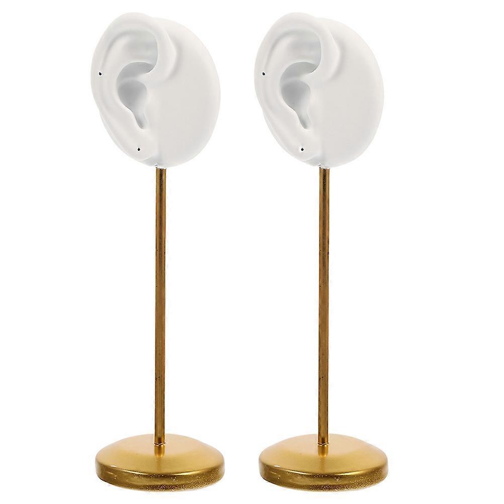 2pcs Creative Simulation Ear Display Rack Desktop Earring Holder Dual-homes Ear Stud Display Rack