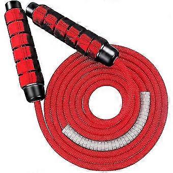 Corda de salto de algodão - Ajustável - Premium Heavy Duty Pulando Corda com Rolamentos de Esferas - Alças ergonômicas não escorregadas
