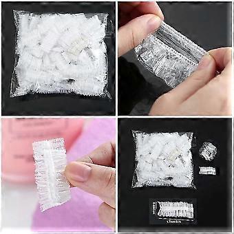 100 Pcs Transparent Earcap Hair Dye Disposable Shampoo Waterproof Plastic Earmuffs