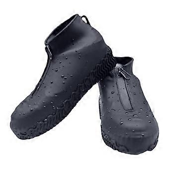 Waterproof Silicone Shoe Covers with Zipper, Thickened Non Slip Sole, Reusable Overshoes for Rain and Snow