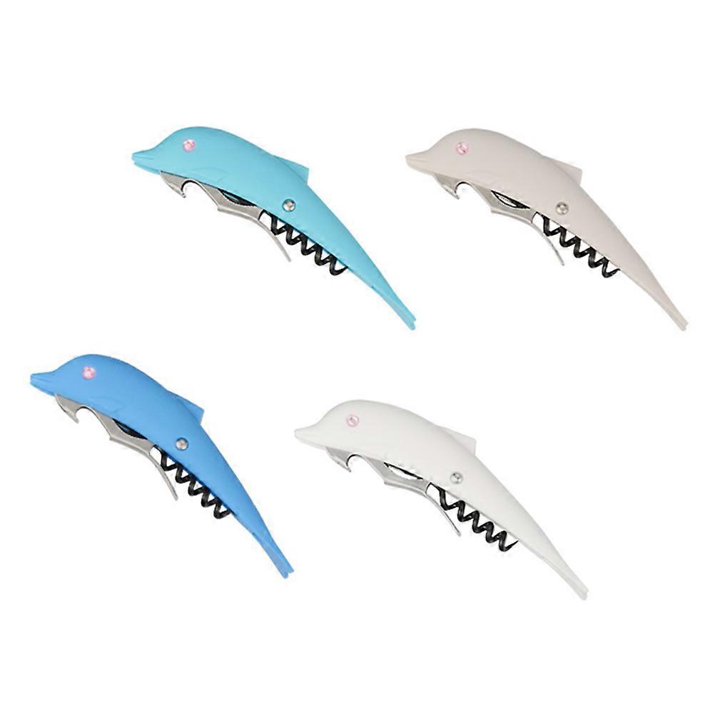 Assorted Color Bottle Opener Creative Dolphin Shape Multifunctional 4Pcs Set
