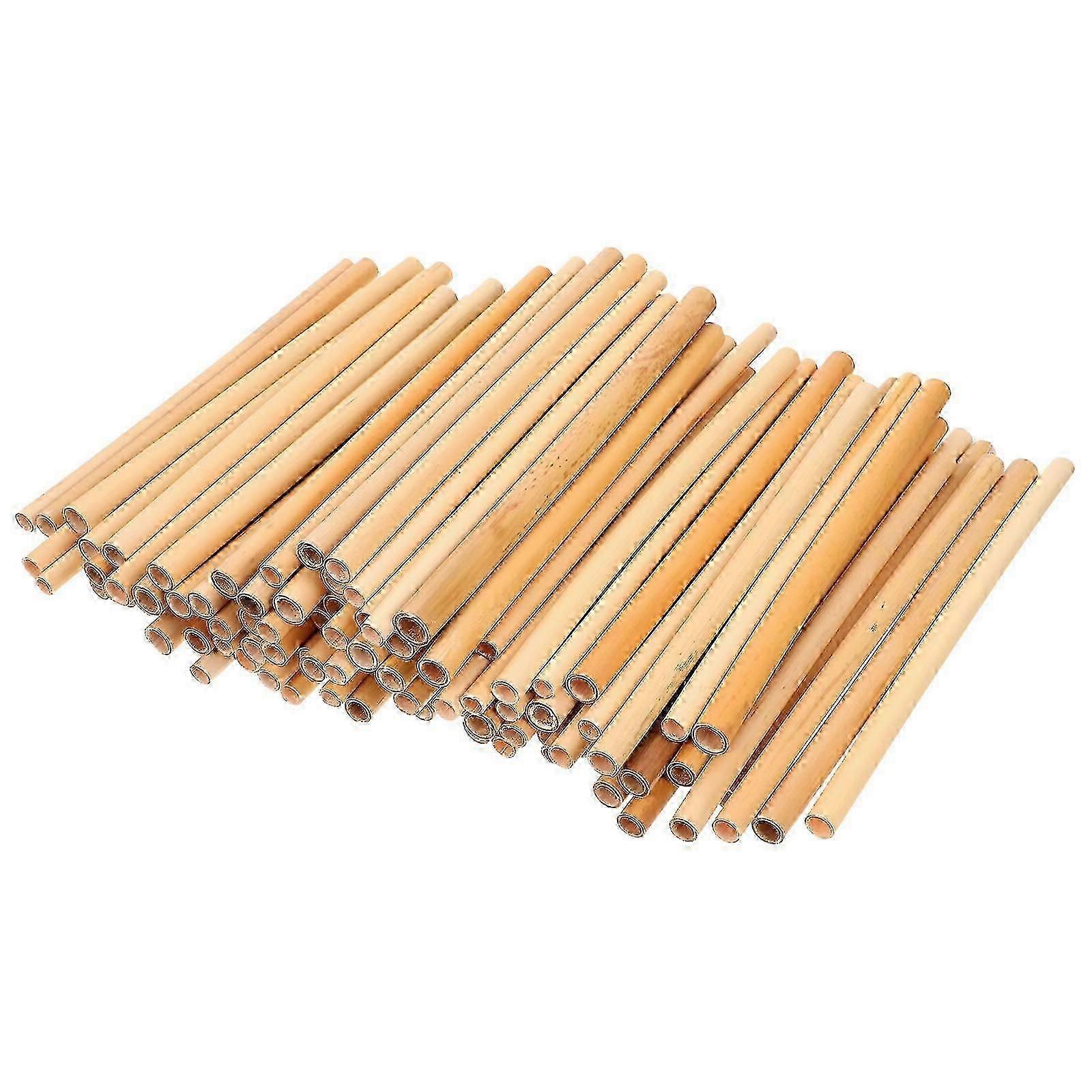 Replacement Reed Tubes 100Pcs For Bee House 15.00X0.80X0.80Cm Light Yellow For Mating
