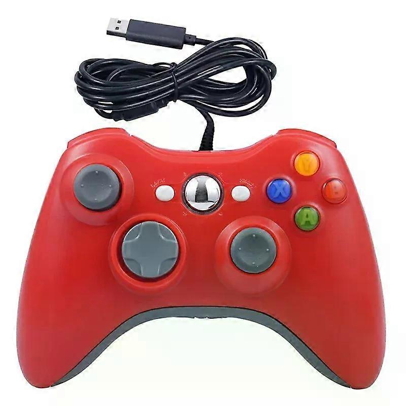 ZRUXE USB Wired Controller for Microsoft Xbox 360 / S / E / PC Computer Dual Vibration Ergonomic Gamepad - Red