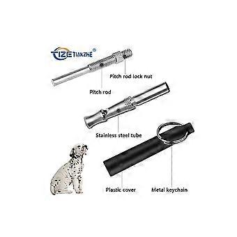 Stainless Steel Dog Training Whistle with Keyring, Black